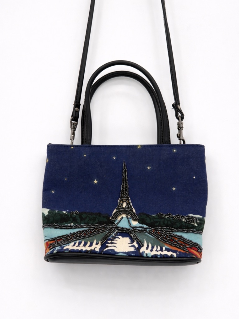 Bueno Paris Theme Novelty Crossbody Bag Eiffel Tower Parisian Beaded Mini Bag